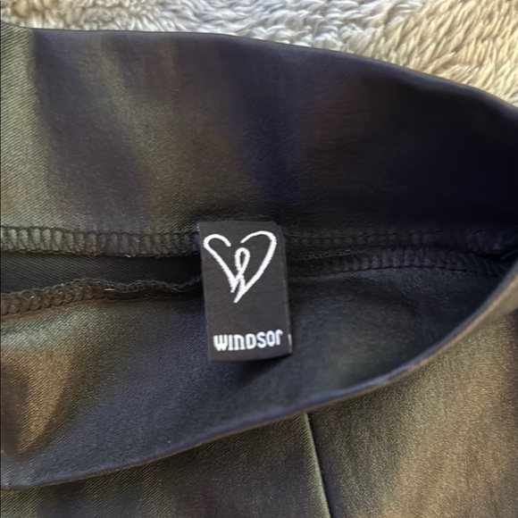 Black Faux Leather Women's Shorts - Picture 2 of 7